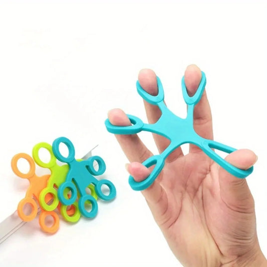 1pc Finger Grip Silicone Ring Exerciser Antistress Resistance Band Fitness Stretcher 3 Levels Finger Sensory