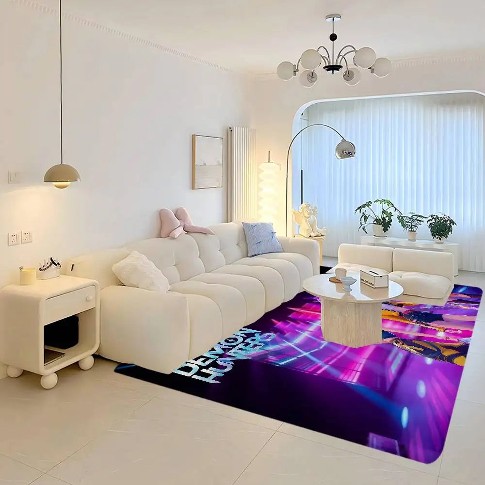 Kpop D-demon Hunters Floor Mat Rectangle Anti-slip Home Soft Badmat Front Door Indoor Outdoor Mat Welcome Doormat