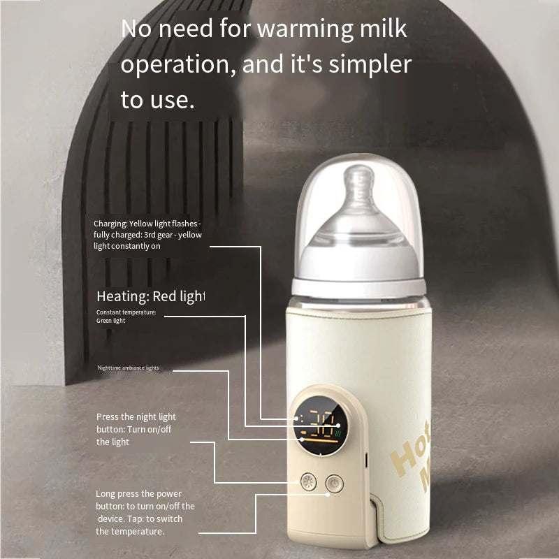 Smart Baby Bottle Warmer with Temperature Display – USB Multifunctional Feeding Sleeve