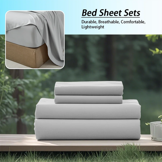 3/4Pcs soft solid color fashionable home bedding set, suitable for all seasons,1 fitted sheet, 1 flat sheet, 1/ 2 pillowcases