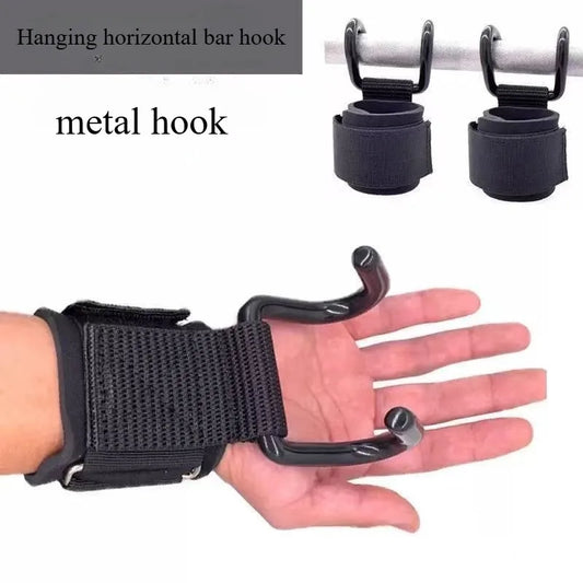 Pull-up bar wrist straps for fitness, assisting hooks for indoor pull-up bars, deadlift hand slip prevention hang hooks.