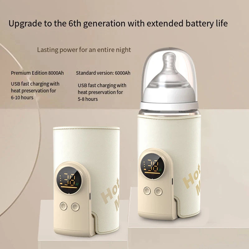 Smart Baby Bottle Warmer with Temperature Display – USB Multifunctional Feeding Sleeve