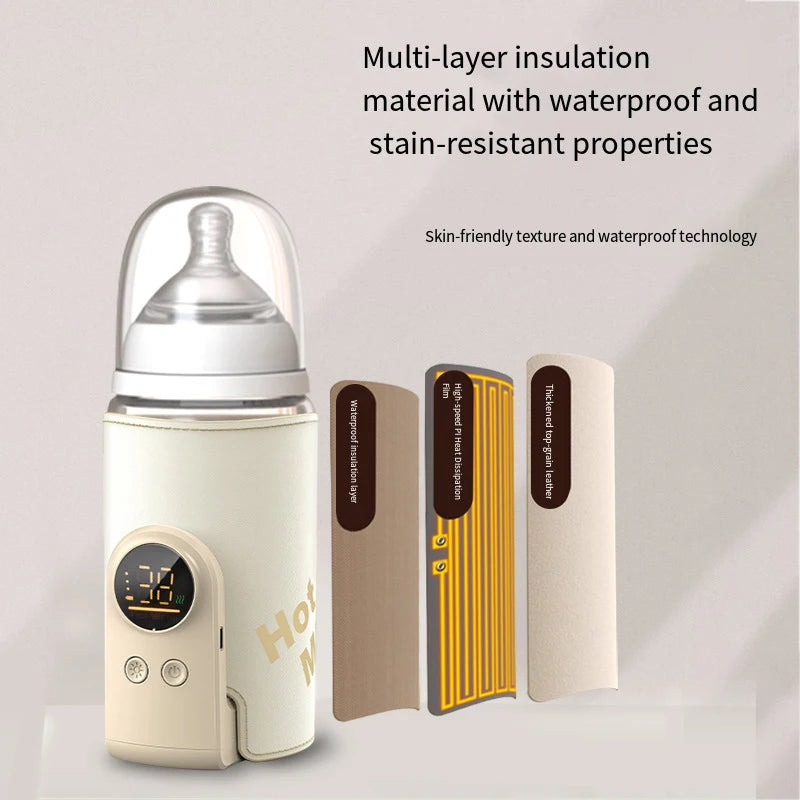Smart Baby Bottle Warmer with Temperature Display – USB Multifunctional Feeding Sleeve