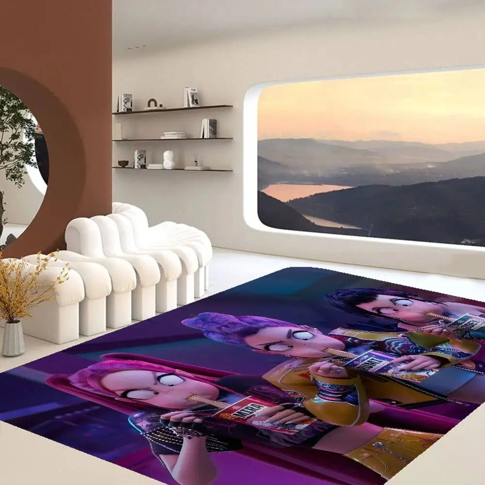 Kpop D-demon Hunters Floor Mat Rectangle Anti-slip Home Soft Badmat Front Door Indoor Outdoor Mat Welcome Doormat