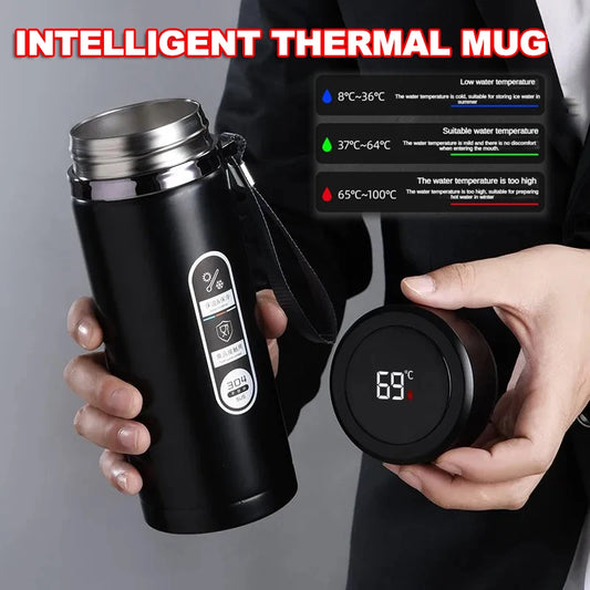 Smart LED Thermal Bottle – Keeps Your Drink Hot or Cold All Day