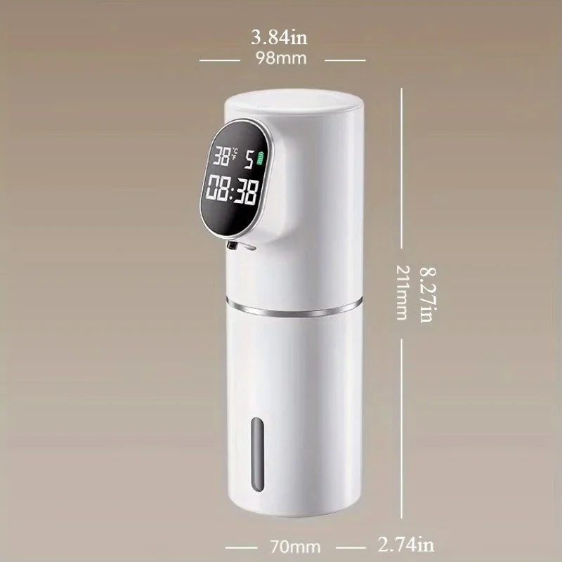 Automatic Foam Soap Dispenser – Smart LED Display, Adjustable Levels, Touch-Free & Stylish Design