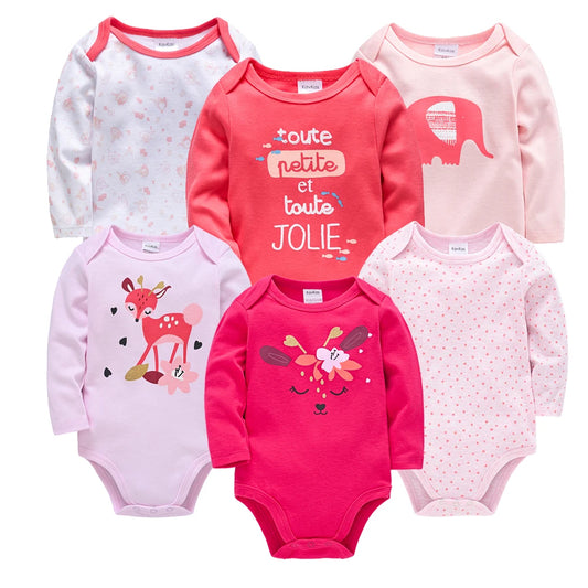 New Year 3 Pieces Baby Girl Clothing Set Pink Deer Christmas Red  Elephant Printing Baby Bodysuit  Kids Rompers Cotton for 3-24M