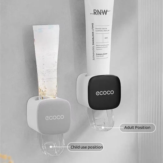 Wall-mounted automatic toothpaste dispenser – dust-proof, easy to use for adults and kids. Keeps your bathroom tidy and your toothpaste ready with a single touch!
