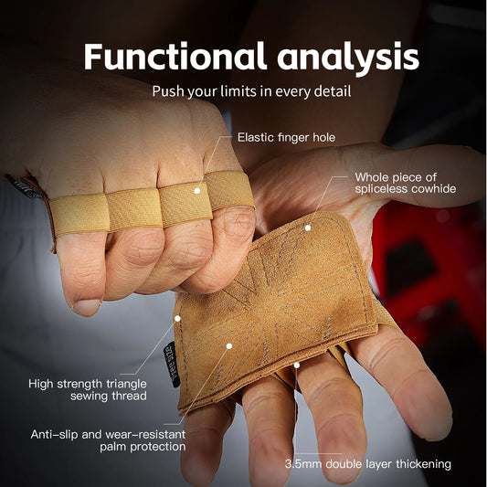 Leather Weight Lifting Training Gloves Palm Protection Women Men Fitness Sports Gymnastics Grips Pull Ups Weightlifting Workout
