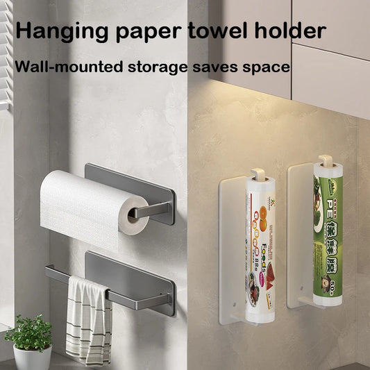 Kitchen Paper Towel Holder – Wall Mount, Nail-Free & Self-Adhesive