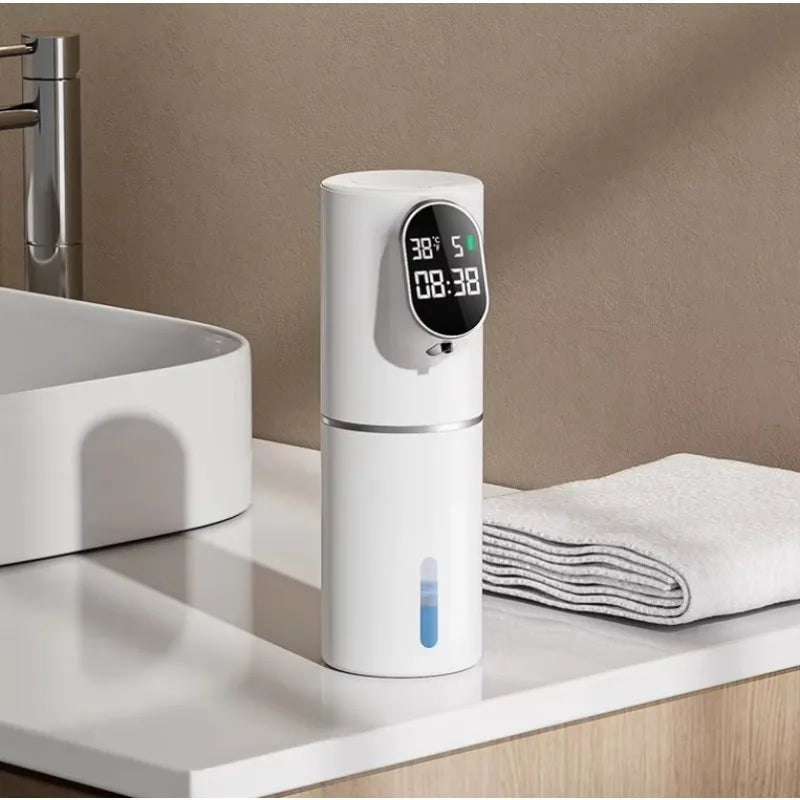 Automatic Foam Soap Dispenser – Smart LED Display, Adjustable Levels, Touch-Free & Stylish Design