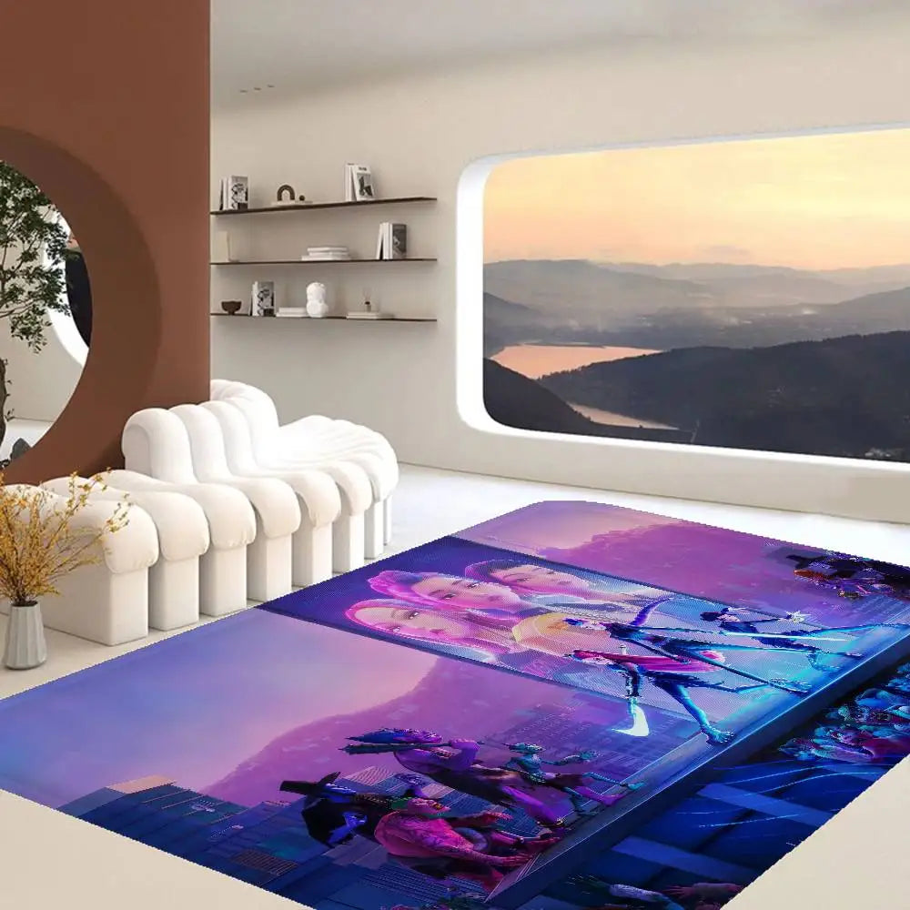 Kpop D-demon Hunters Floor Mat Rectangle Anti-slip Home Soft Badmat Front Door Indoor Outdoor Mat Welcome Doormat
