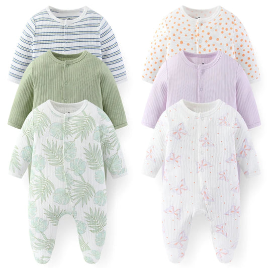 3pcs Cartoon Baby Girl Clothes Long Sleeve Newborn Baby Boy Clothes 100% Cotton Baby Rompers Solid Color 0-12M Spring Bebes